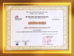 Cholontourist vinh dự nhận bằng khen của chủ tịch UBND TP.Hồ Chí Minh